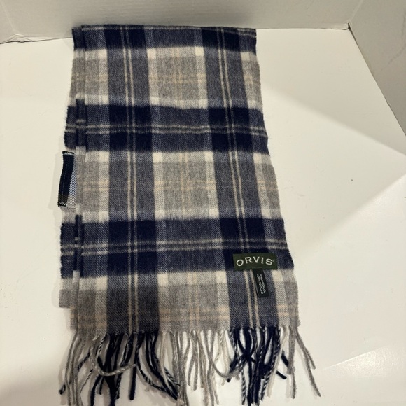 Orvis Tartan Lambswool Scarf Fringe Winter Cozy Soft Made In Scotland - Picture 1 of 8